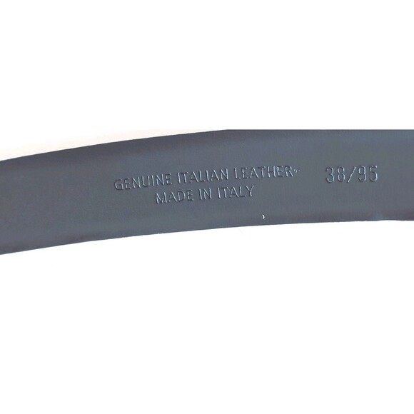 Men's Italian Leather Dress Belt Size 38 Brown Made In Italy Work Minimalist - Picture 6 of 11